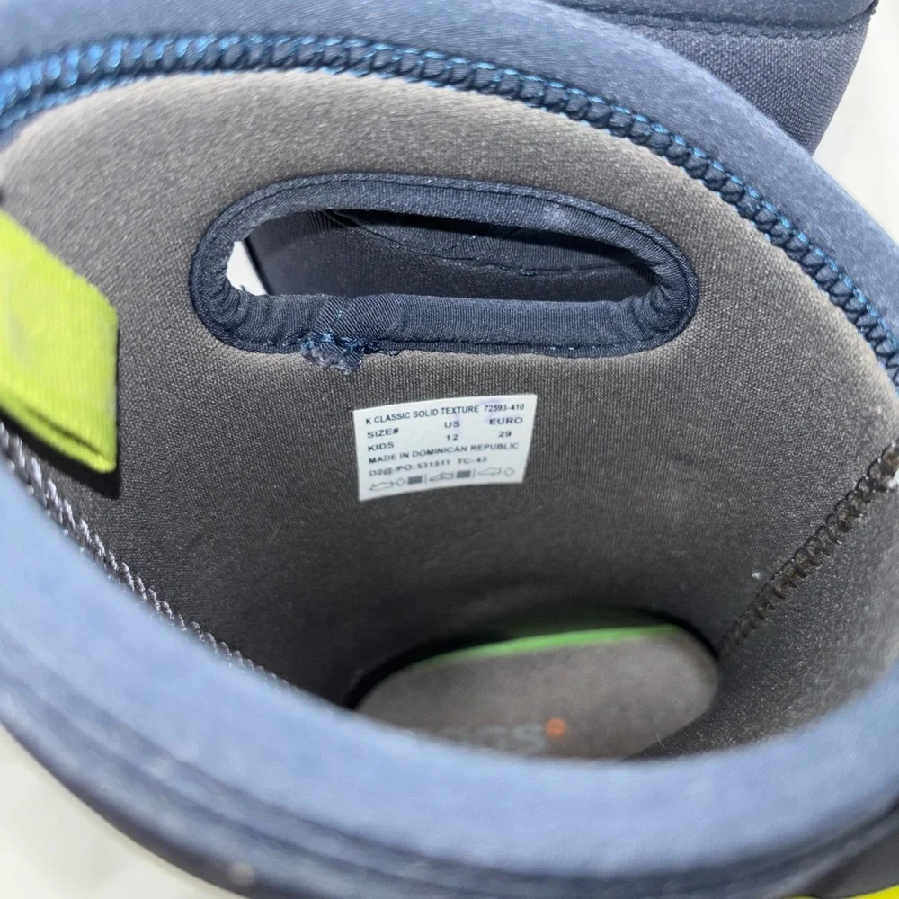 Bogs Kids Navy Blue and Lime Green Rain & Snow Boots